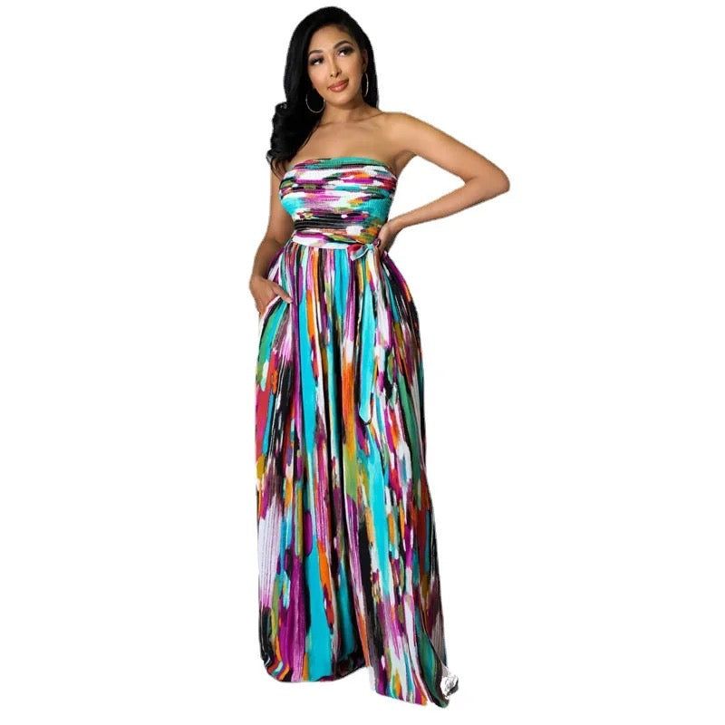 “Abstract” Wide Leg Jumpsuit